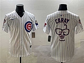 Men's Chicago Cubs White Harry Caray 'Holy Cow' Patch Limited Stitched Jersey,baseball caps,new era cap wholesale,wholesale hats